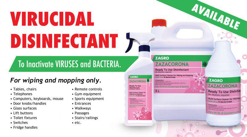Disinfectant Solution Against Viruses and Bacteria