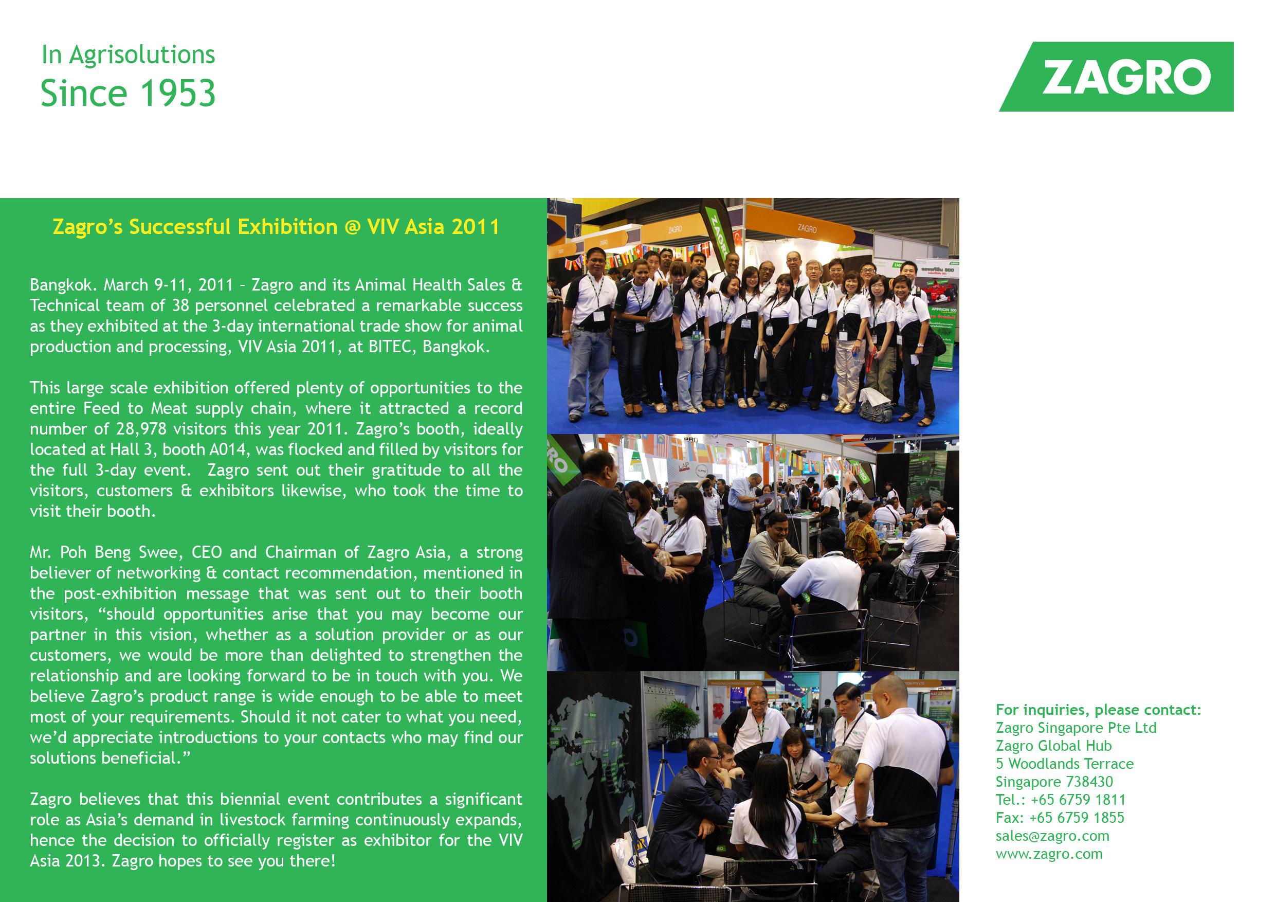 Zagro's Successful Exhibition @ VIV Asia 2011